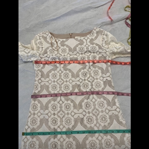 NEW $128 Eliza J Lace‎ Shift Dress in Ivory [ SZ 4 ] - Picture 3 of 12